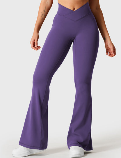 Leggings Kalie flare con vita a V