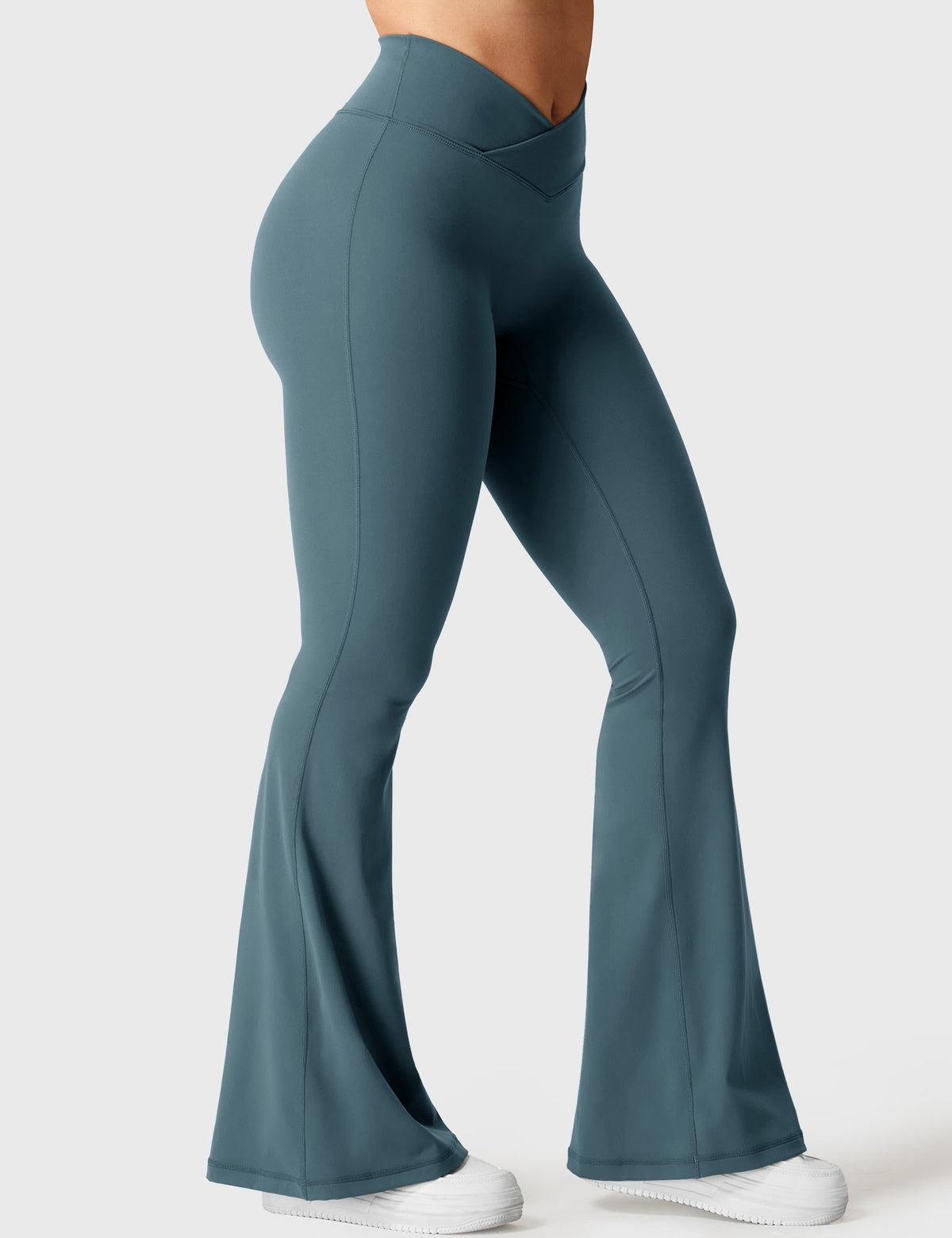 Leggings Kalie flare con vita a V