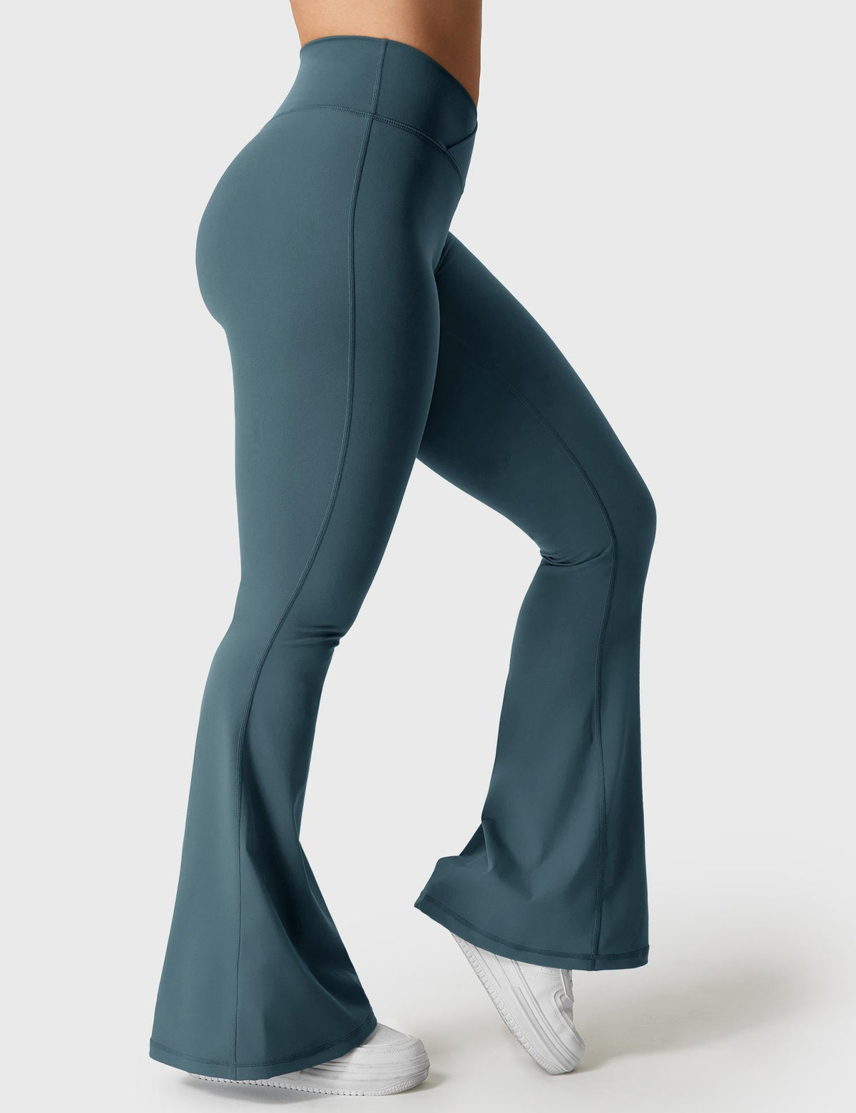 Leggings Kalie flare con vita a V