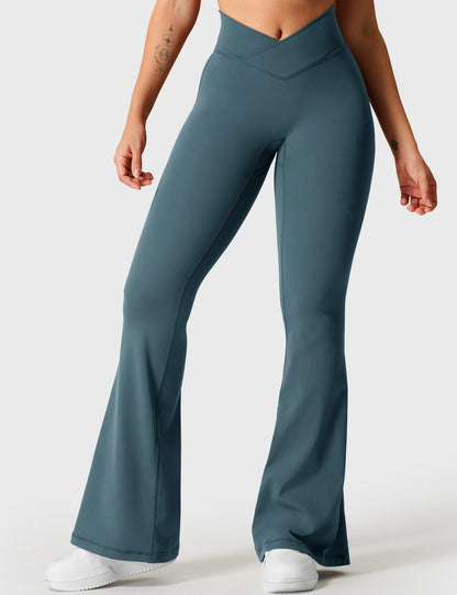 Leggings Kalie flare con vita a V