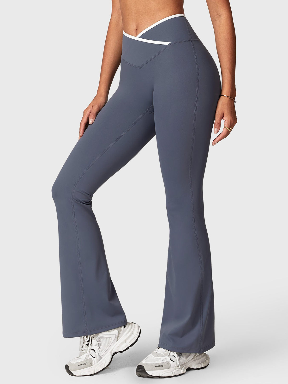 Leggings Alberta flare con bordo a contrasto