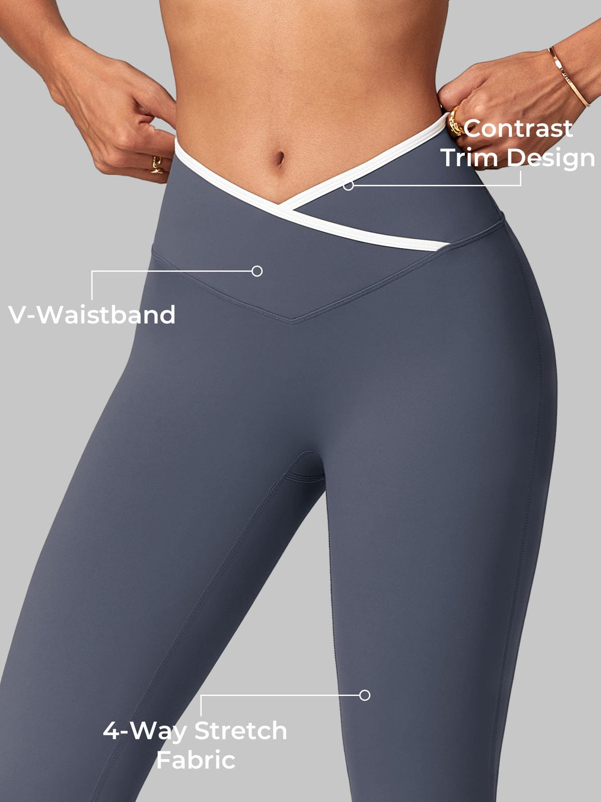 Leggings Alberta flare con bordo a contrasto