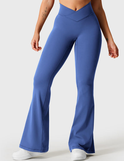 Leggings Kalie flare con vita a V