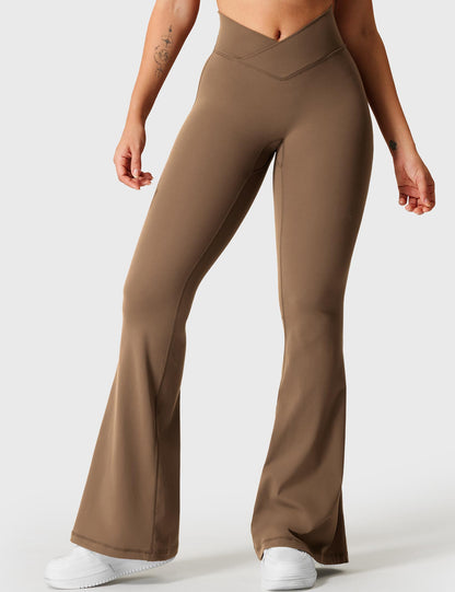 Leggings Kalie flare con vita a V