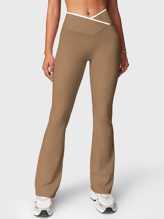 Leggings Alberta flare con bordo a contrasto