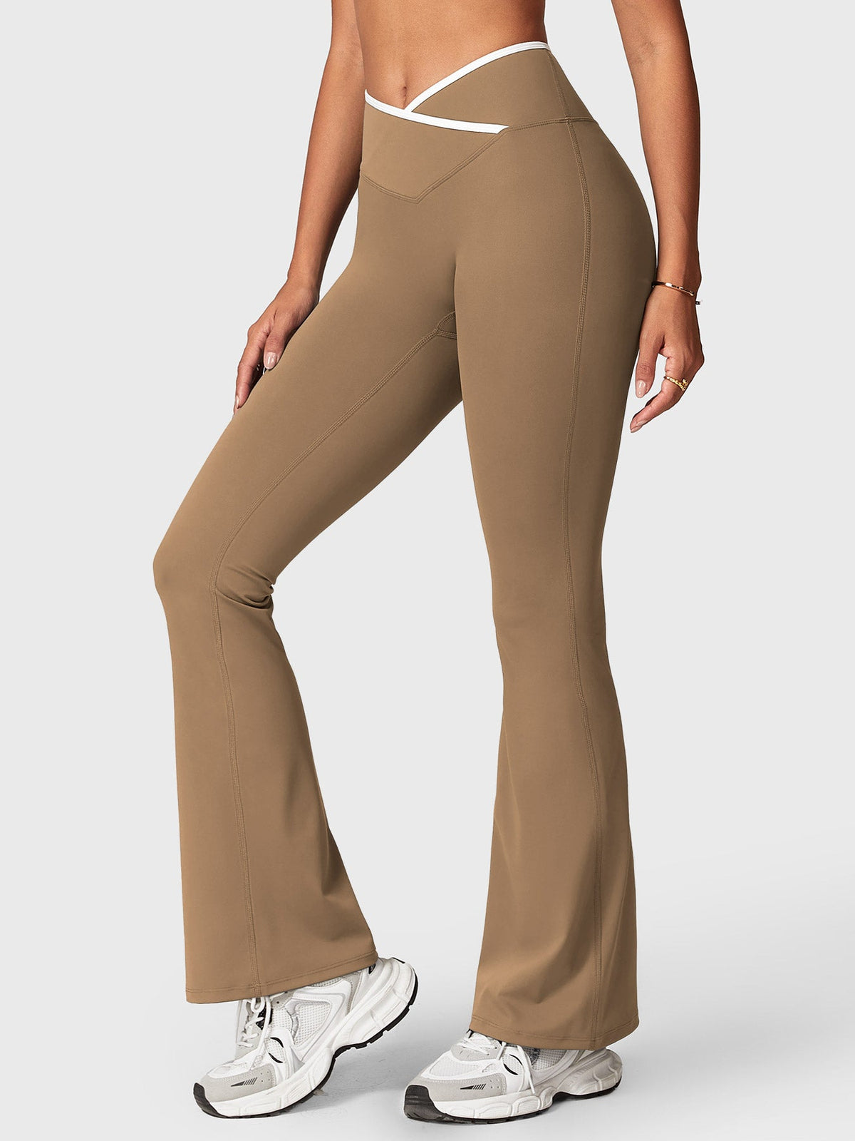 Leggings Alberta flare con bordo a contrasto
