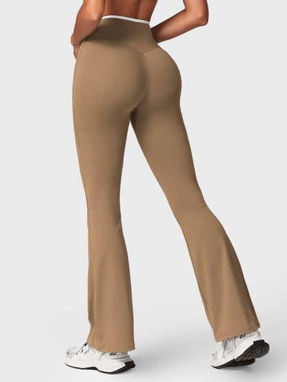 Leggings Alberta flare con bordo a contrasto