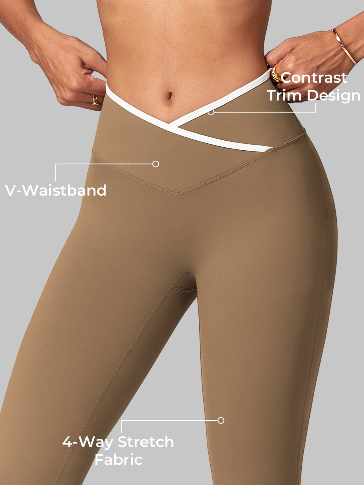 Leggings Alberta flare con bordo a contrasto