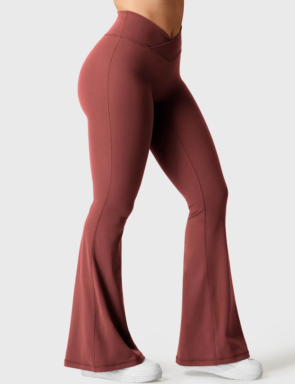 Leggings Kalie flare con vita a V