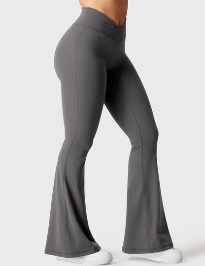 Leggings Kalie flare con vita a V