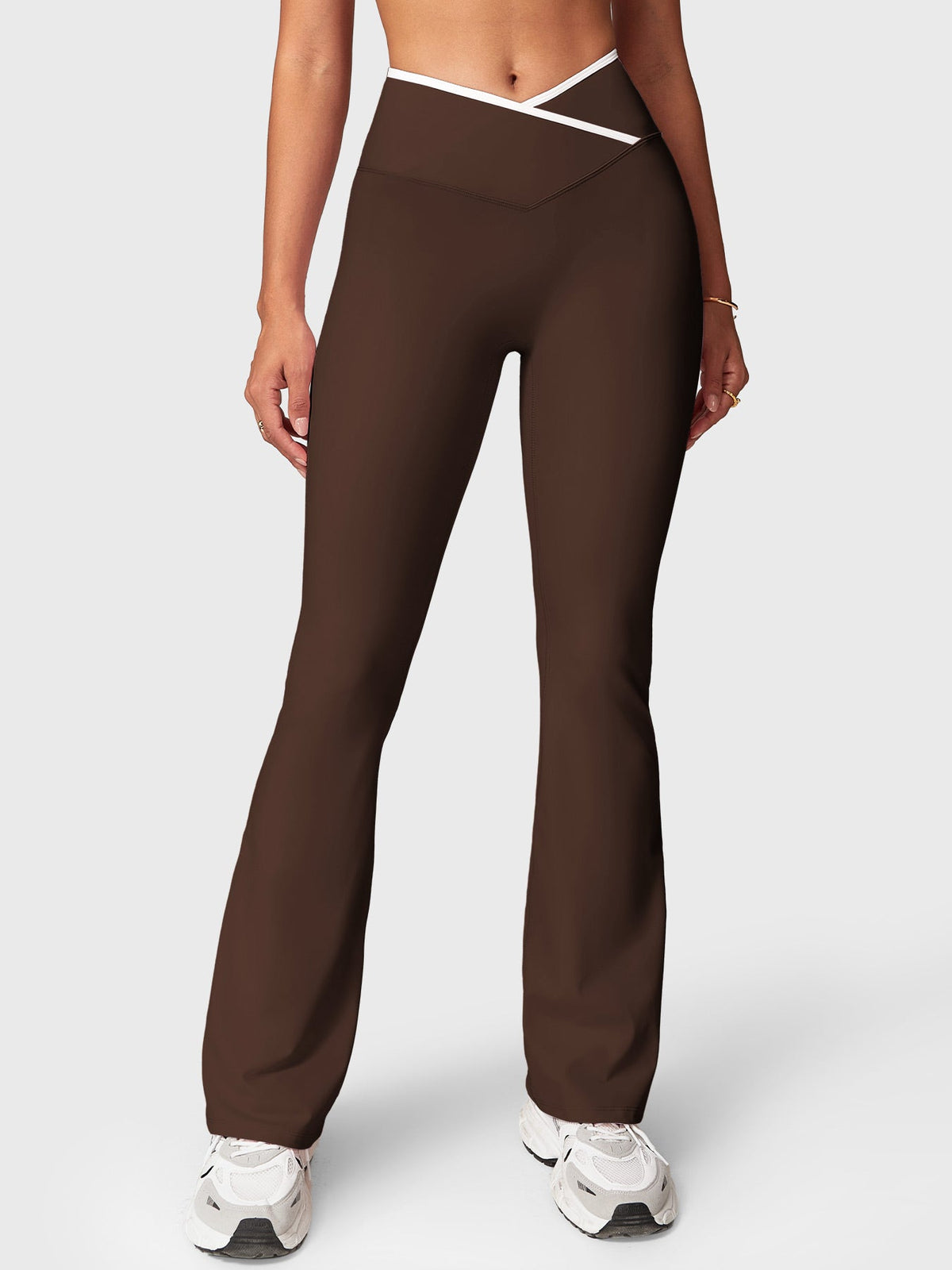 Leggings Alberta flare con bordo a contrasto
