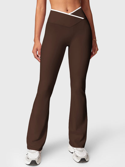 Leggings Alberta flare con bordo a contrasto
