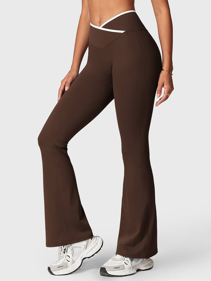 Leggings Alberta flare con bordo a contrasto