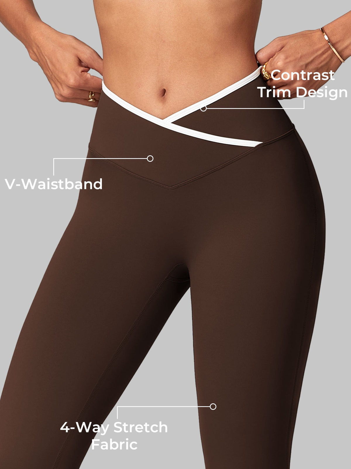 Leggings Alberta flare con bordo a contrasto