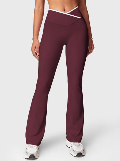 Leggings Alberta flare con bordo a contrasto