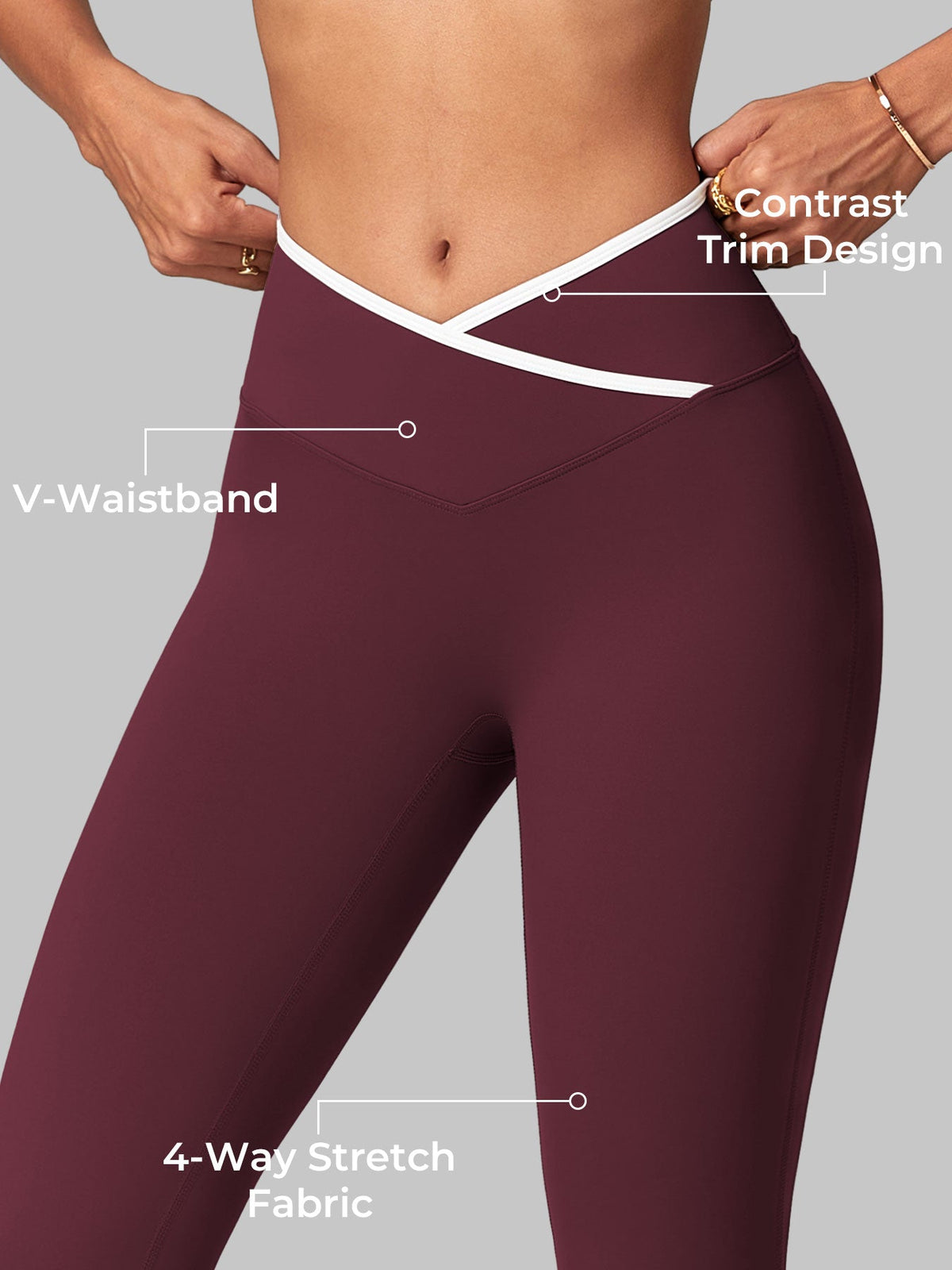 Leggings Alberta flare con bordo a contrasto