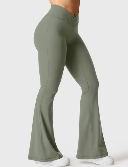 Leggings Kalie flare con vita a V