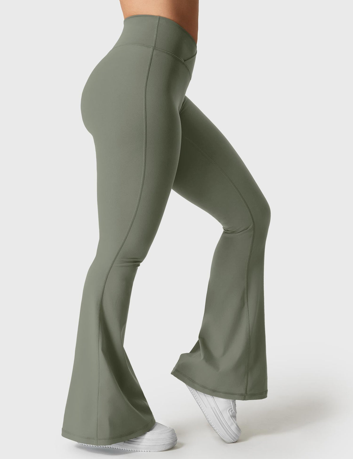 Leggings Kalie flare con vita a V