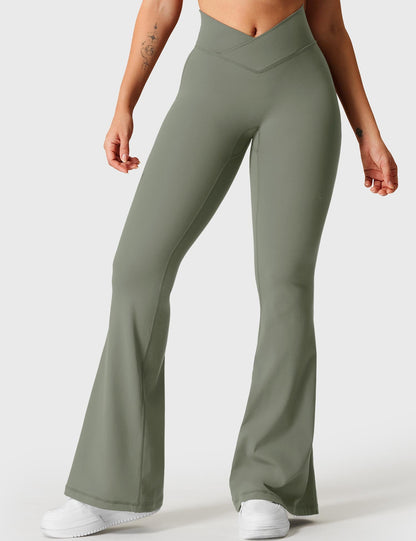 Leggings Kalie flare con vita a V