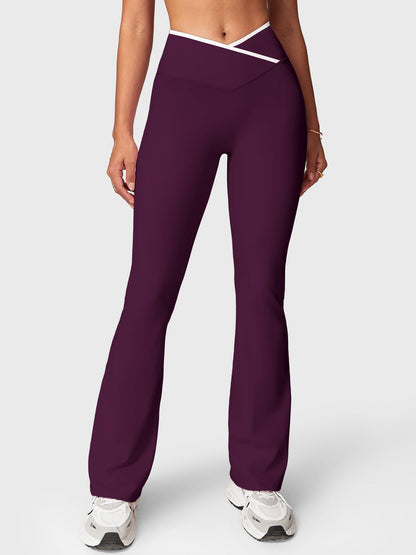 Leggings Alberta flare con bordo a contrasto