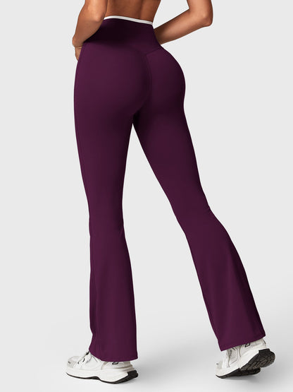 Leggings Alberta flare con bordo a contrasto