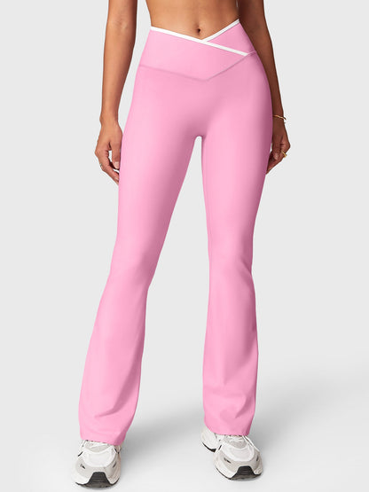 Leggings Alberta flare con bordo a contrasto