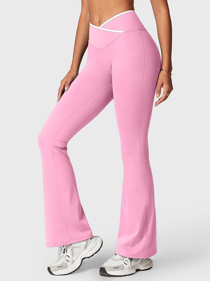 Leggings Alberta flare con bordo a contrasto
