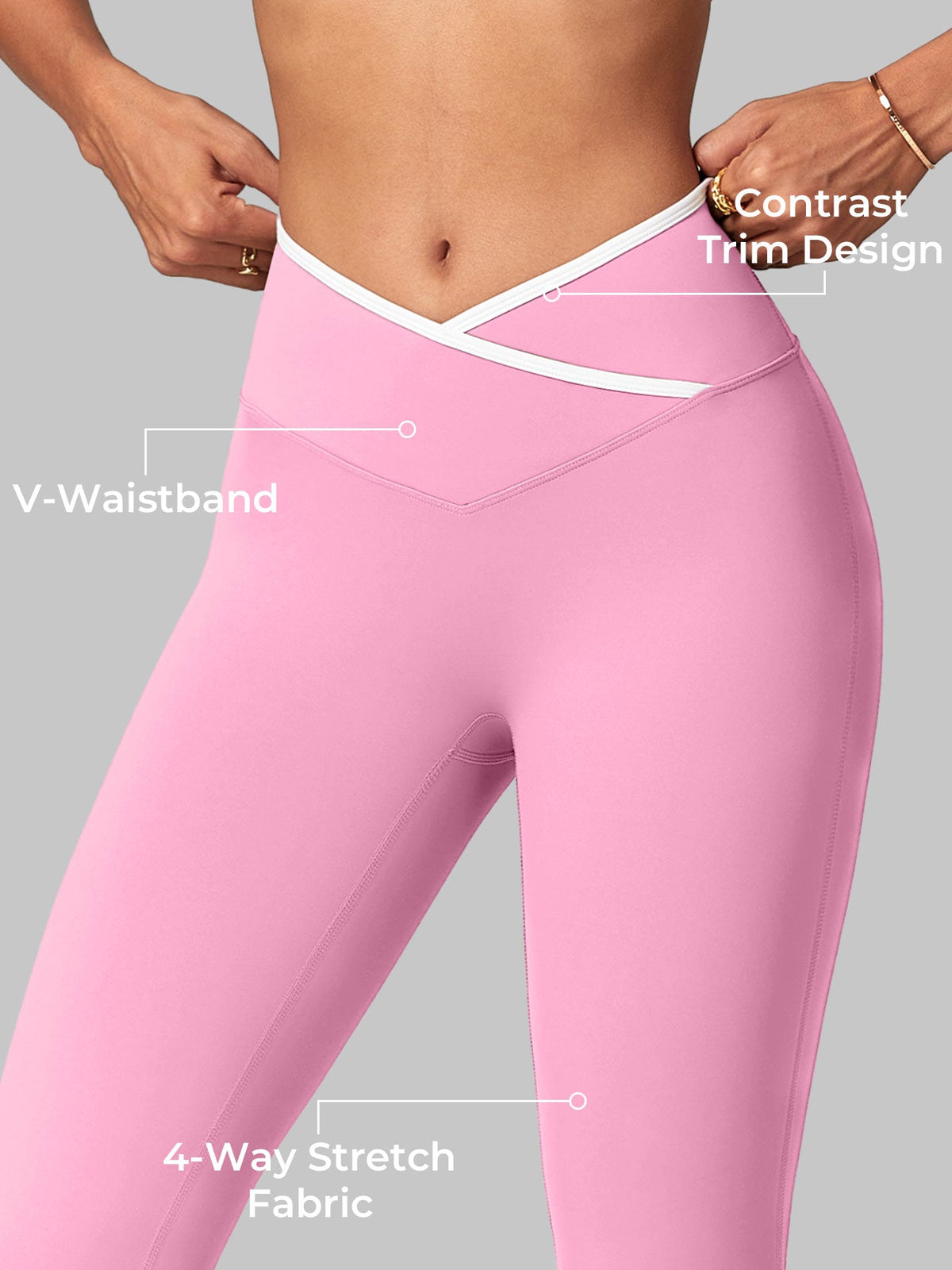Leggings Alberta flare con bordo a contrasto