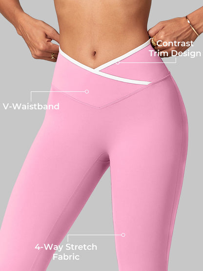 Leggings Alberta flare con bordo a contrasto