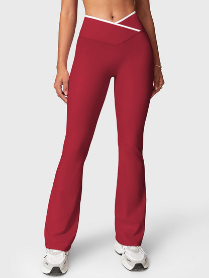 Leggings Alberta flare con bordo a contrasto