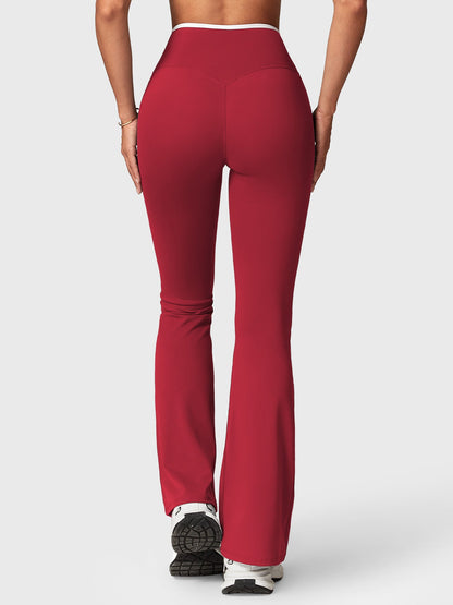 Leggings Alberta flare con bordo a contrasto