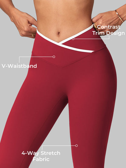Leggings Alberta flare con bordo a contrasto