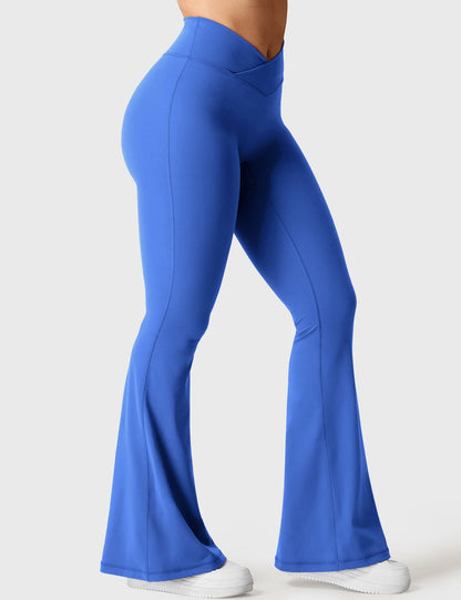 Leggings Kalie flare con vita a V