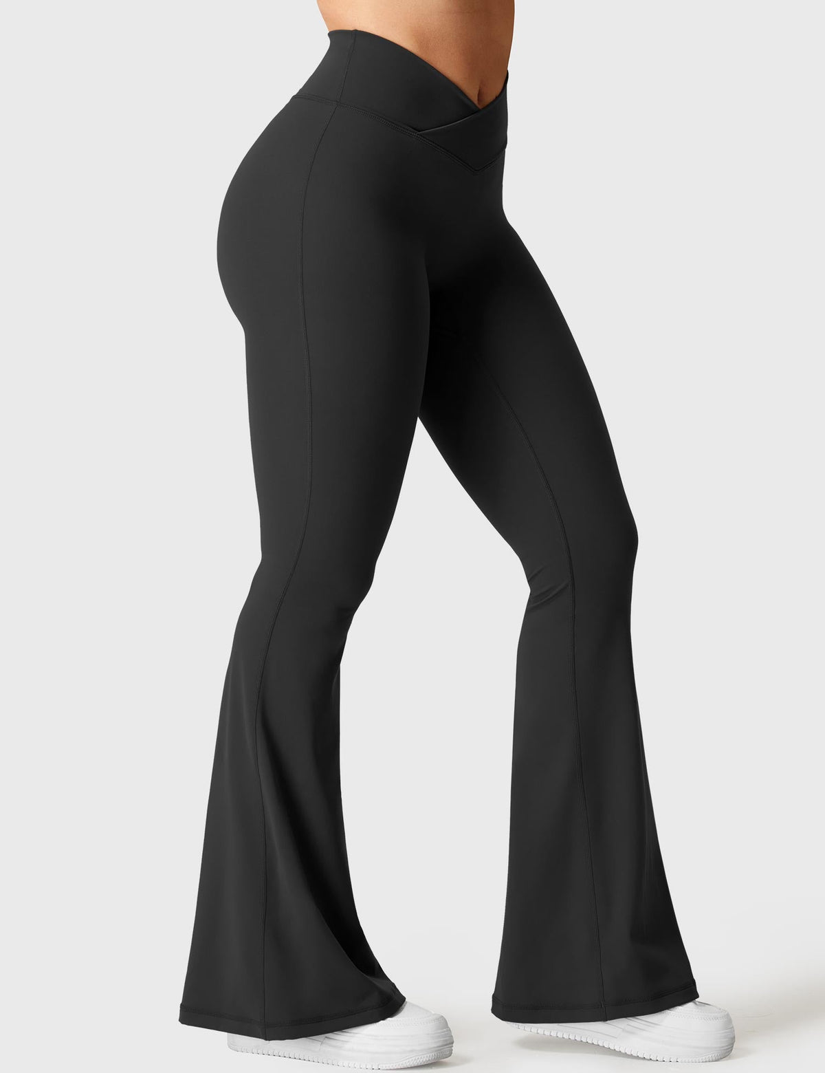 Leggings Kalie flare con vita a V