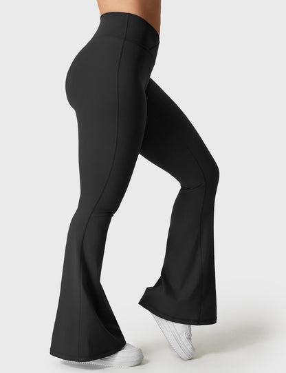 Leggings Kalie flare con vita a V