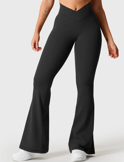 Leggings Kalie flare con vita a V