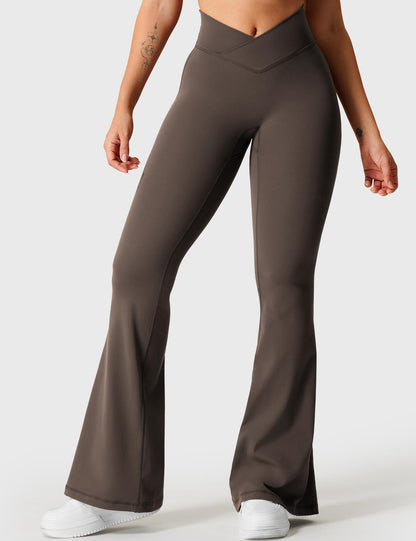 Leggings Kalie flare con vita a V