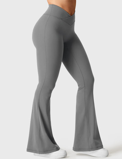 Leggings Kalie flare con vita a V