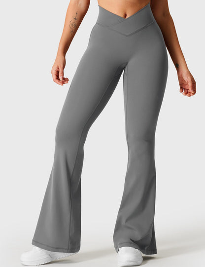 Leggings Kalie flare con vita a V
