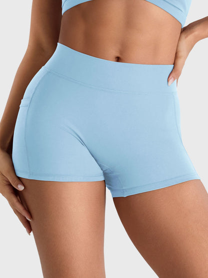 Shorts Damiely a vita bassa con tasca 3,6″