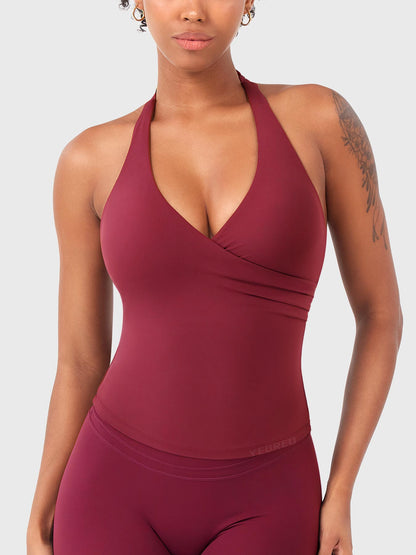 Canotta Elevine halter con scollo a V