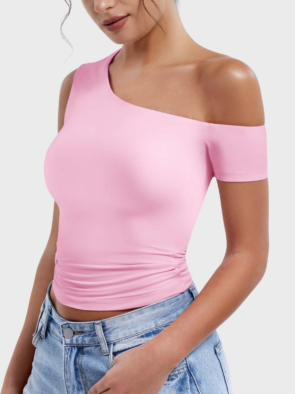 Yeoreo Abigil One-Shoulder Sleeve Top