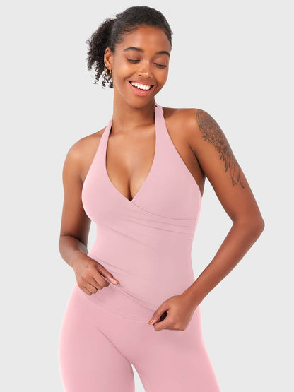 Canotta Elevine halter con scollo a V