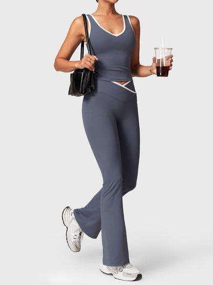 Canotta Alberta con bordo a contrasto