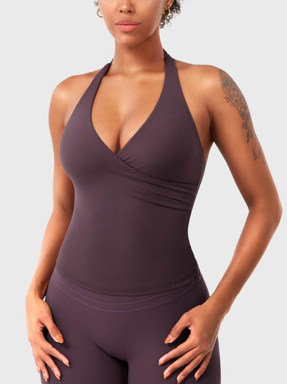 Canotta Elevine halter con scollo a V