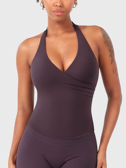 Canotta Elevine halter con scollo a V