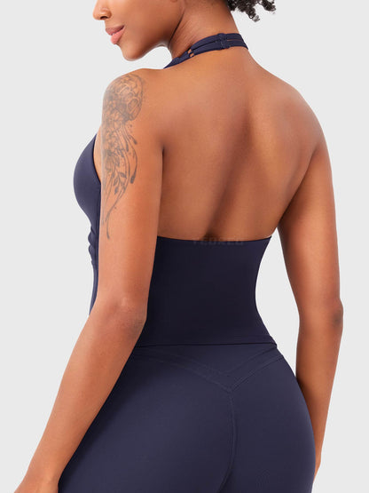 Canotta Elevine halter con scollo a V