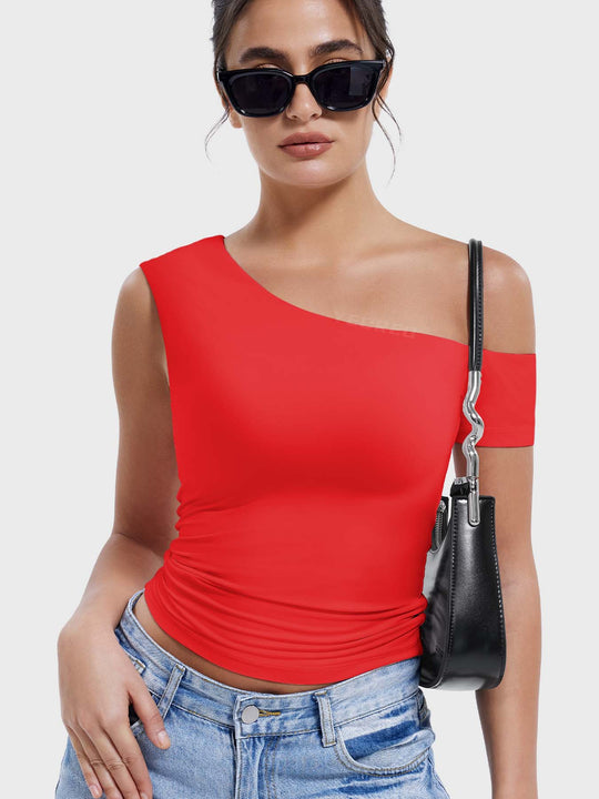 Yeoreo Abigil One-Shoulder Sleeve Top