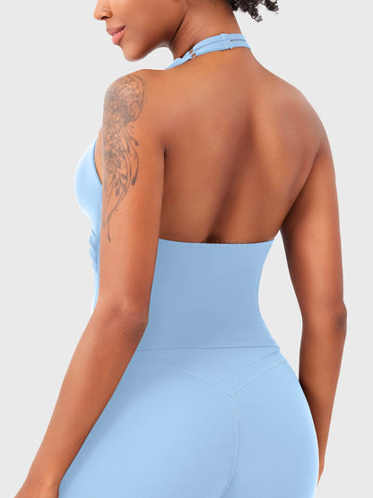 Canotta Elevine halter con scollo a V