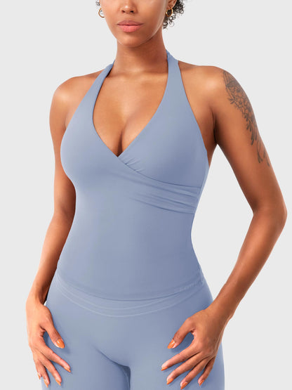 Canotta Elevine halter con scollo a V